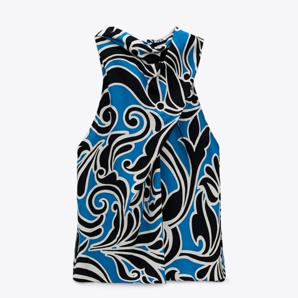 Zara Skirts Zara Set Printed Wrap Skirt And Draped Top Poshmark